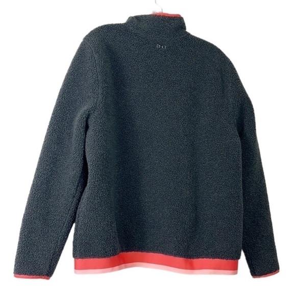 Under Armour Golf Jacket Women's Size L Gray Peach Fleece Zip Pockets Heavy Pile - Picture 2 of 14